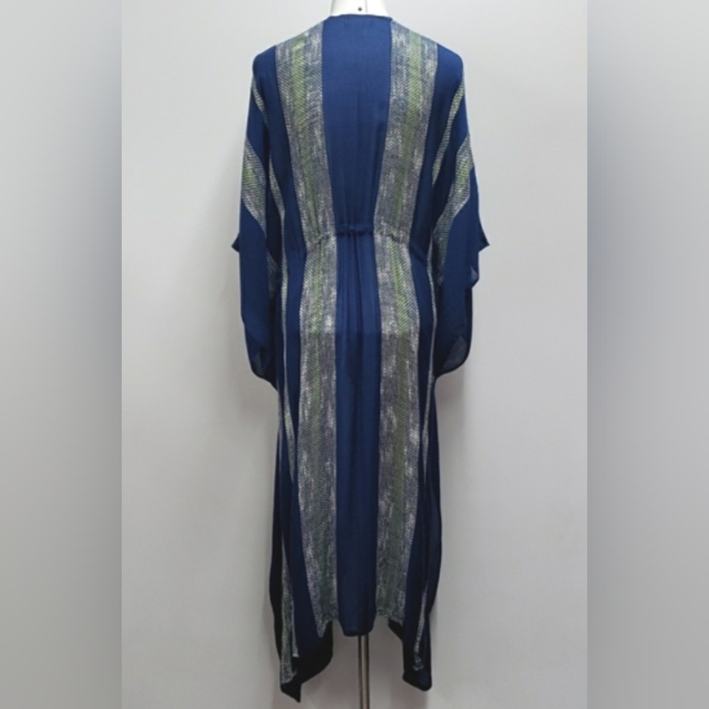 FREE PEOPLE Navy Striped Open-Front Kimono Cardigan - Picture 7 of 12